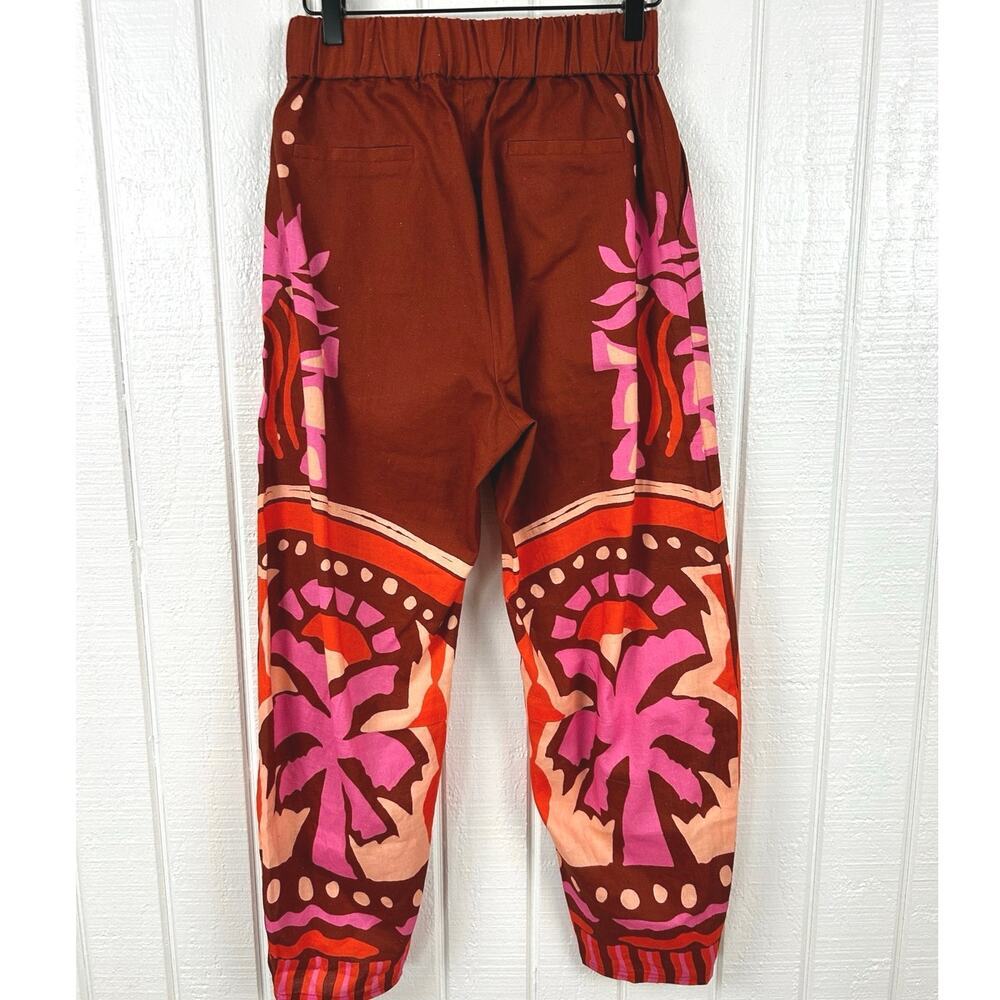 Crosby by Mollie Burch XS Tropical Palm Print Linen Blend Pants Boho - Picture 9 of 11